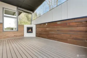 Rear Covered Patio • Rock Faced Gas Fireplace • BBQ Gas Stub