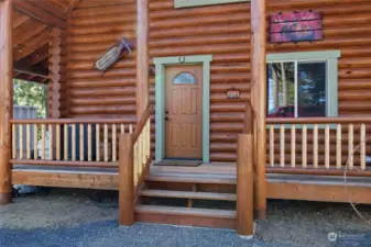 Hand cut logs make up the build of this stunning log cabin.  You need to see it in person to appreciate the workmanship and beautiful character of the home.