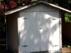 Sturdy garden shed is a storage solution.