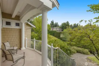Covered porch to enjoy the outdoors and the incredible privacy