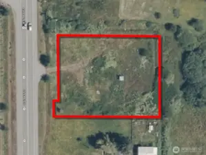Overhead view with approximate boundaries in red.