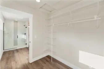 Large walk in closet in the primary.