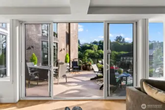 Expansive deck connects to the community room