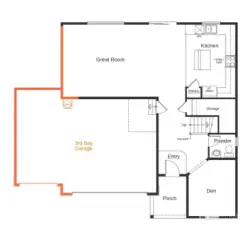 Main floor layout with 3-car garage option!