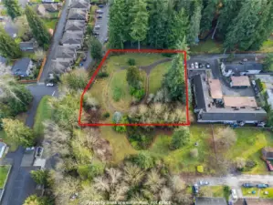 A concept of the property lines. Bluff on left side to E Division.