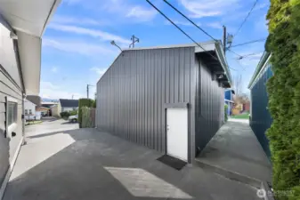 Man door entry to Shop.