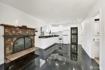 Beautiful wood burning fireplace