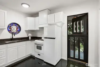 Dutch door to backyard