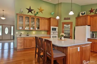 Kitchen as seen from edge of dining room.