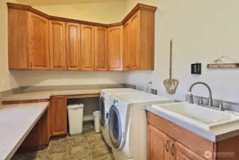 Roomy Laundry room with garage access.