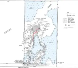 Architectural site plan highlighting property features, wetlands, and a conceptual build layout. Provided for visual reference; lot is vacant