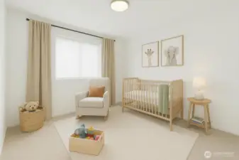 Virtually staged 4 upstairs bedroom