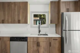 Brand new cabinets and stainless-steel appliances