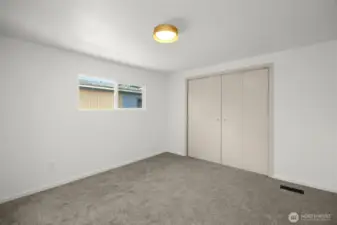 Primary bedroom without staging