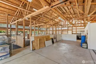 Interior of livestock building