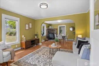 Enter into the spacious and bright living room.