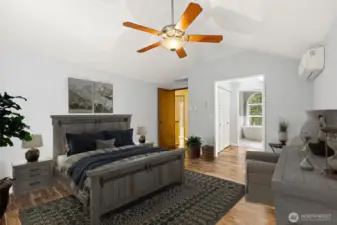 Primary bedroom virtually staged