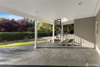 View of the covered patio located off the rec room.
