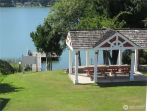 Gazebo and swim dock.