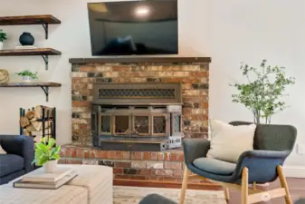 Wood burning stove    Firewood in side yard included in the sale