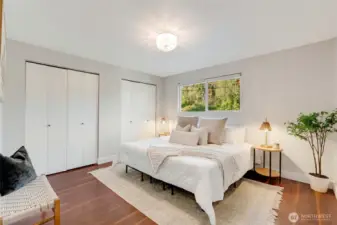1 of 2 bedrooms on the upper level