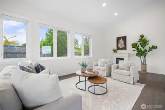 The open concept living, tall ceilings, and window package bring in plenty of light and keep the home bright & cheerful!