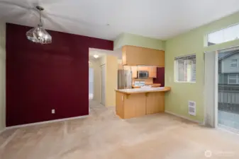 Open concept dining room, living room, and kitchen