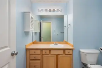 Large bathroom with single vanity