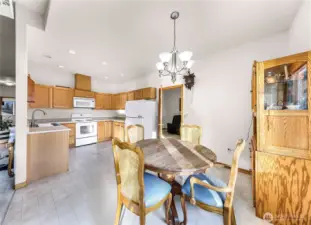 Living space flows nicely into open dining and kitchen area