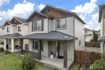 Side view of front of home