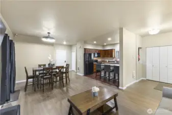 Dining room and kitchen view from living room