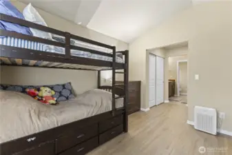 Primary bedroom and bathroom