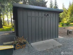 This is a storage shed, next to the office shed.
