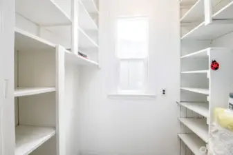 Walk-in Pantry with built in shelves