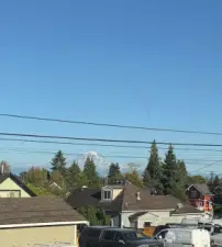 View of Mt Rainier from the back bedroom window
