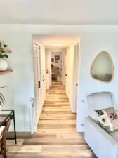 Hallway to bedrooms and full bath