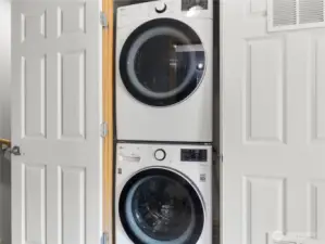 Utility stack washer/dryer.