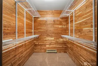 One of three generous walk-in closets
