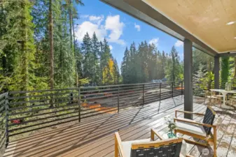 Main level deck/outdoor living with heating units