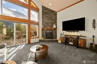 Grand living space highlighted by premium finishes and an abundance of natural light