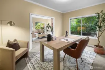 Flex room with garden views and privacy.