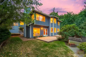 Backyard with room for gardening, pets, or play.