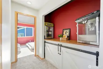 The dedicated movie room is the ultimate entertainment space.