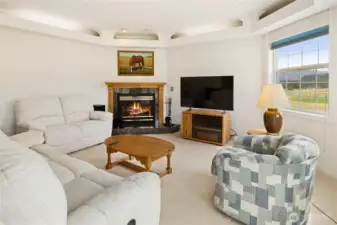 Family room with gas fireplace