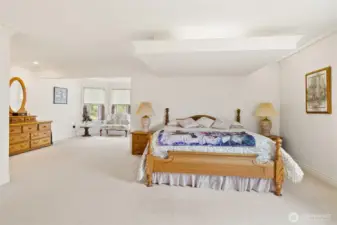 Primary bedroom with sitting area