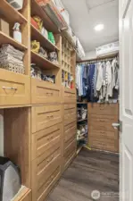 Master bedroom walk in closet