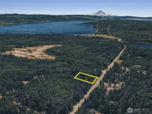 Overhead view with approximate boundaries in yellow.