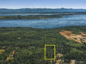 Overhead view with approximate boundaries in yellow.