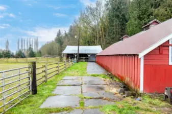 East side of the barn viewing towards hay barn