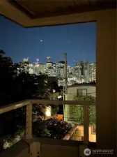 There is an amazing city view from the deck.